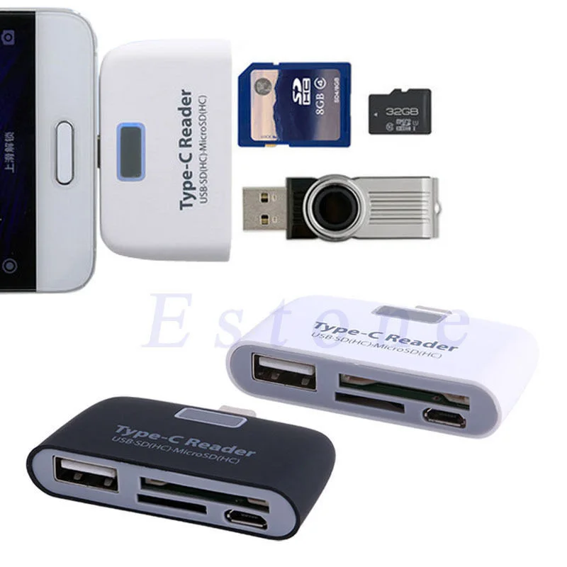 

3 in 1 USB 3.1 Type C USB-C TF Micro OTG Card Reader For Macbook Phone Tablet