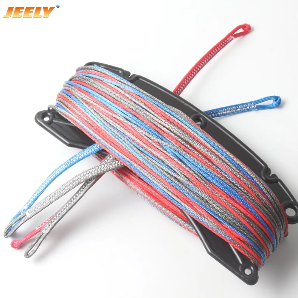 uhmwpe fiber 4 line(1red in 400kg1blue in 400kg2gray in 400kg) x 25m kitesufing line set end looped