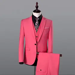 POSHAWN Для мужчин костюм 3 предмета с брюками и жилет Slim Fit 2018 классические свадебные костюм Блейзер этап одежда Heren Trouwpak 906