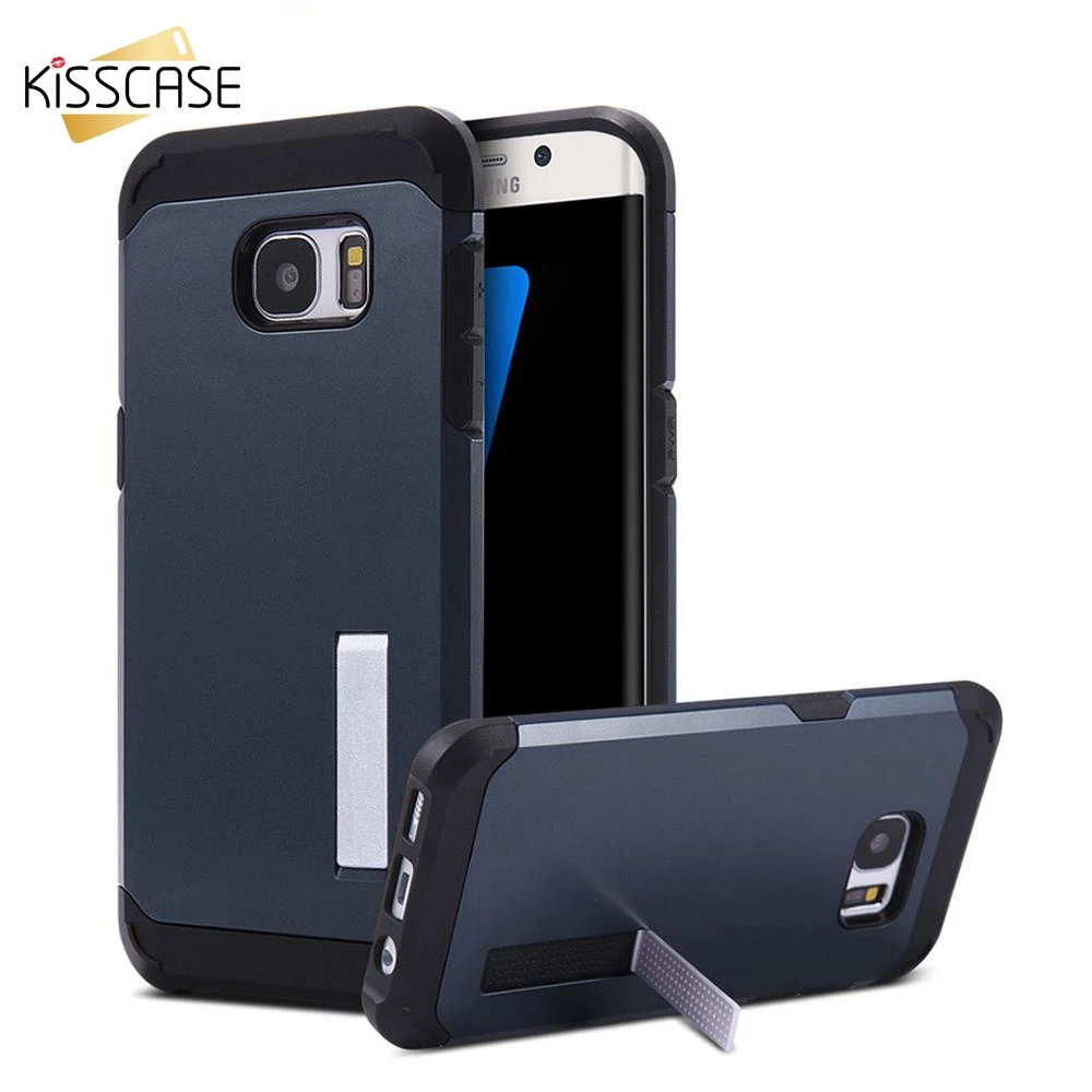 

KISSCASE Cool Armor Stand Case For Samsung S6 S7 Edge Stand Flip Function Case For Samsung Galaxy S6 S7 Edge Funda Capa Capinha