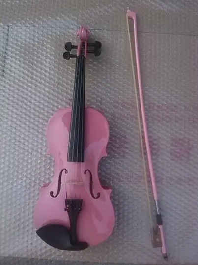 Скрипка розового цвета скрипка 1/4 ручная работа музыкальные инструменты|violin