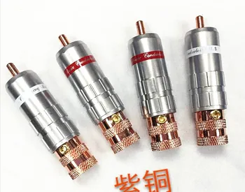 

2pcs CMC red copper plated RCA Plug Audio Video Cable Adapter Solders