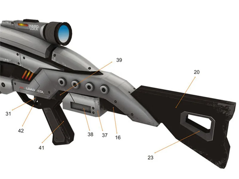 DIY 1:1 Mass Effect M8 Мститель винтовка Бумажная модель Сборка ручная работа 3D игра-головоломка детская игрушка