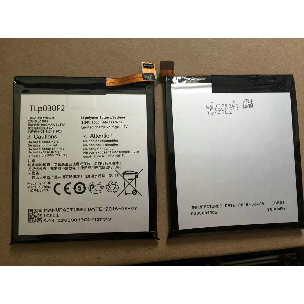 

High Quality 3000Mah TLp030F1 TLP030F2 Battery For Alcatel One Touch Idol 4S OT-6070 OT-6070K/O/Y for BlackBerry DTEK60