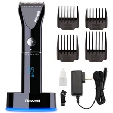Профессиональный электрический триммер для волос с ЖК-дисплеем, перезаряжаемая машинка для стрижки волос, титановое лезвие для салона, машинка для стрижки волос
