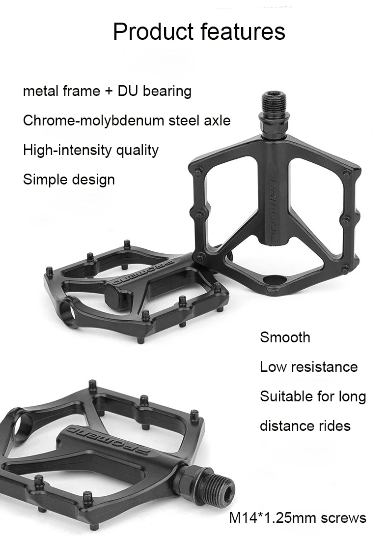 Promend велосипедные педали для MTB Нескользящие велосипедные педали с ЧПУ Герметичный Подшипник плоская платформа Cr-Mo стальные оси велосипедные педали