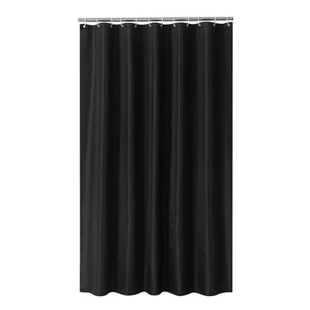 

1pc Solid Color Shower Curtain Black Waterproof Shower Curtains Bathroom Curtain Polyester Moisture-Proof Partition With Hook