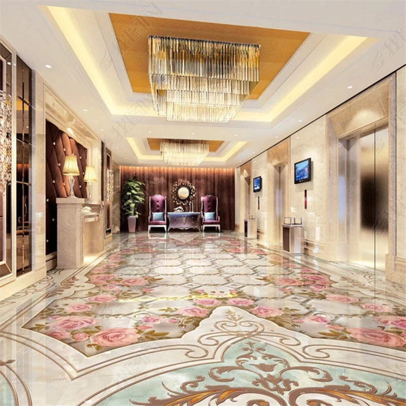 beibehang Custom fashion three-dimensional papel de parede wallpaper jade embossed stone water knife parquet living room floor