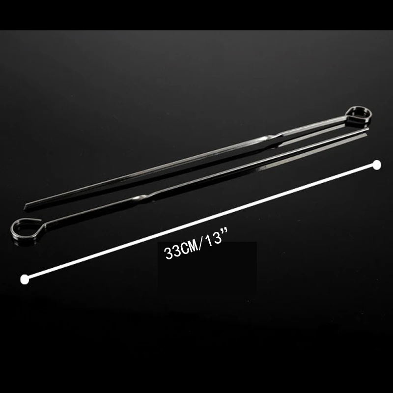 Stainless Steel kebab Skewers Metal BBQ Skewer Grilling BBQ Outdoor Cooking Tool Kabob Ring-Tip Handle Barbecue Sticks 33cm