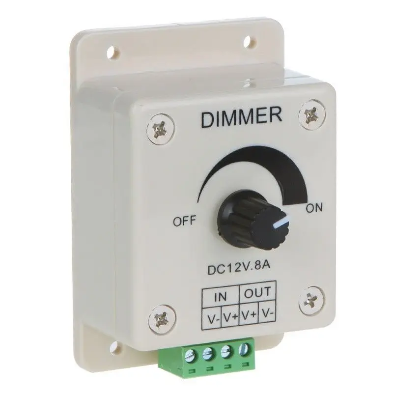 

1PCS dimmer 12v 8A 0-100% LED Strip Dimmer Adjustable Brightness Controller Hot Selling