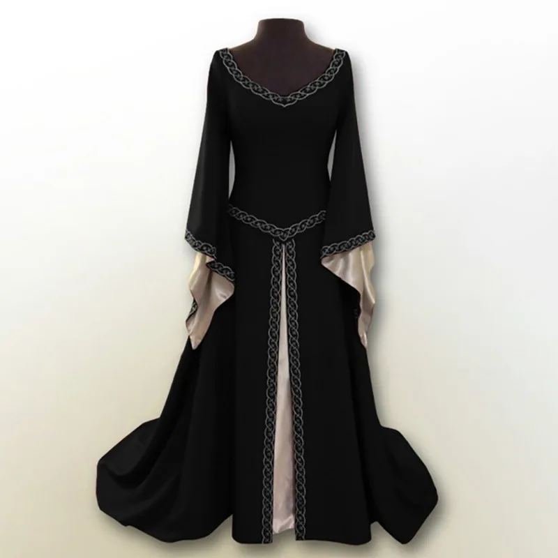 

Imperial Goth Dress Vampire Cosplay Palace Costume Middle Age Christmas Long Dress Adult Party Stage Costume Drop Ship