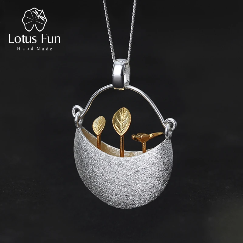Lotus Fun реальные 925 серебро мой маленький сад Дизайн кулон без Цепочки и ожерелья