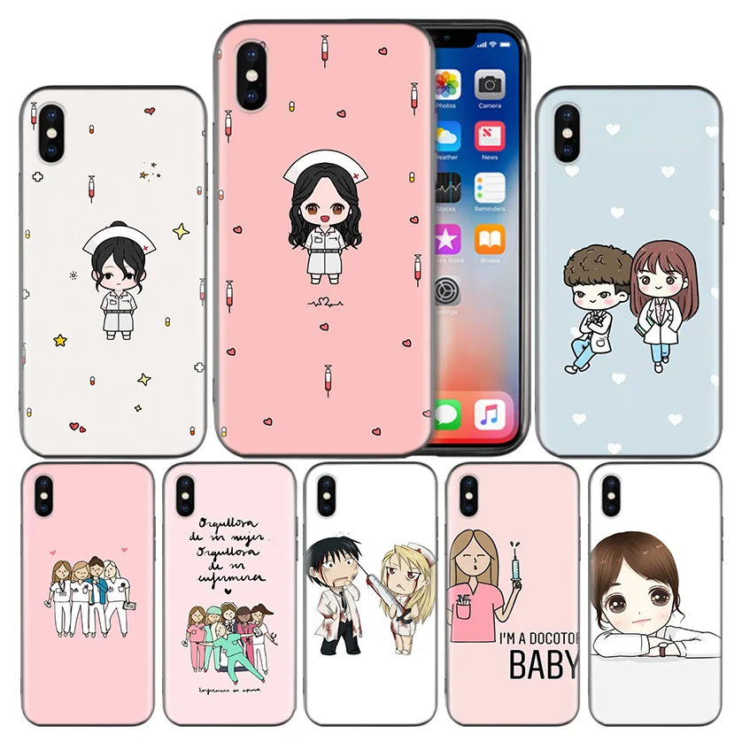 Cute Cartoon Medicine Nurse Doctor Fundas Case For Apple Iphone 7 8 6 6s Plus X Xs Max Xr 5 5s Se 10 Ten Mobile Phone Bag Cover Buy At The