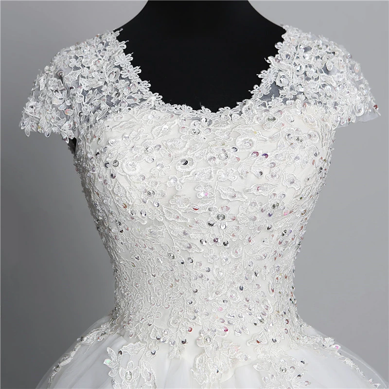 Новинка весны и лета Модные Поезд свадебное платье vestido de noiva корейский стиль белого цвета в стиле «Принцесса», кружевное вечернее платье с пайетками