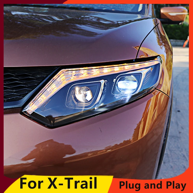 KOWELL стайлинга автомобилей для Nissan X-Trail фары- для X-Trail светодиодный фары DRL Объектив Двойной Луч H7 HID bi Xenon