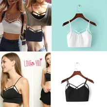 female strappy bra bralette sexy bustier crop top Sports bra cropped tops women cheap blusa Bandage Halter Tank Tops Camisole