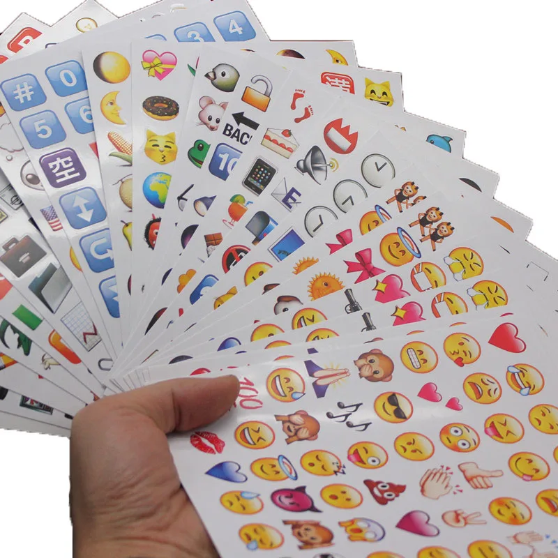 

27Sheets 1300-Style Cut Emoji Sticker Notebook Message Vinyl Funny Creative Stationery Sticker For Office School Supplies
