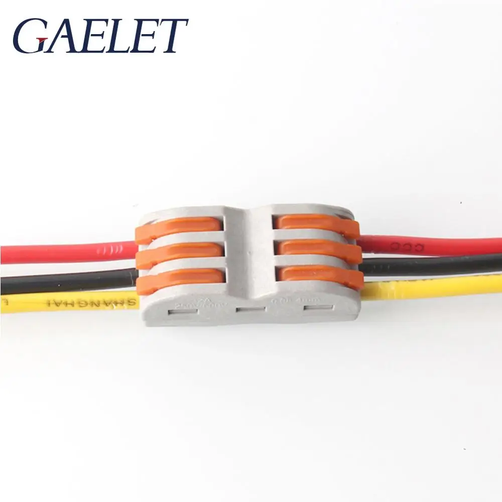 

2PCS Simple connection of electric wire quick connection terminal 6-hole wire connector wire connector 3-in 3-out spl- ZK30