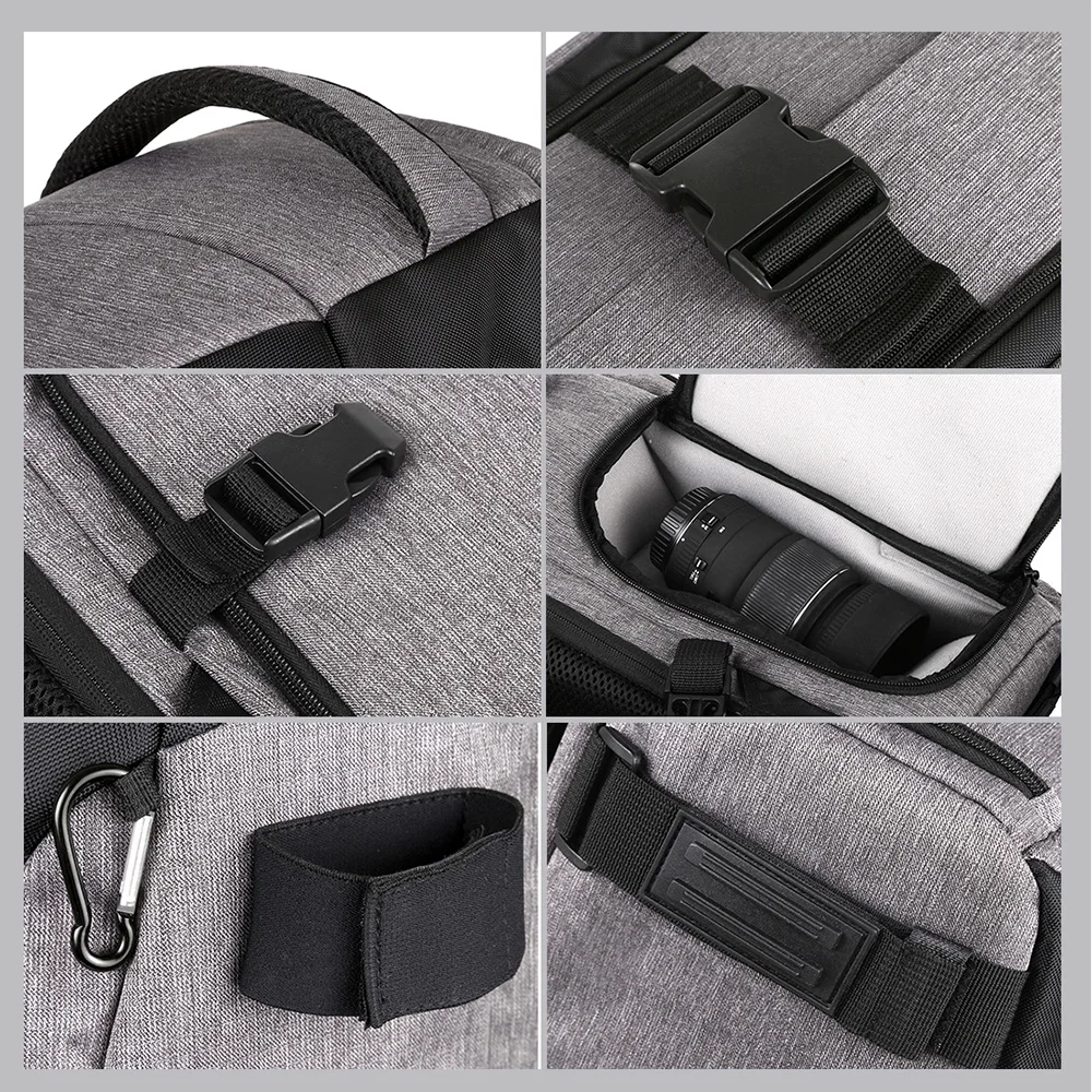 PULUZ большой емкости фото Фоторюкзак камера сумка 14 Вт Солнечная наружная сумка для объектива с микрофонный разъем и USB порт аксессуары
