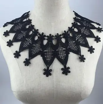 

50 Pieces 32*10cm Black Lace Neckline Collar Applique