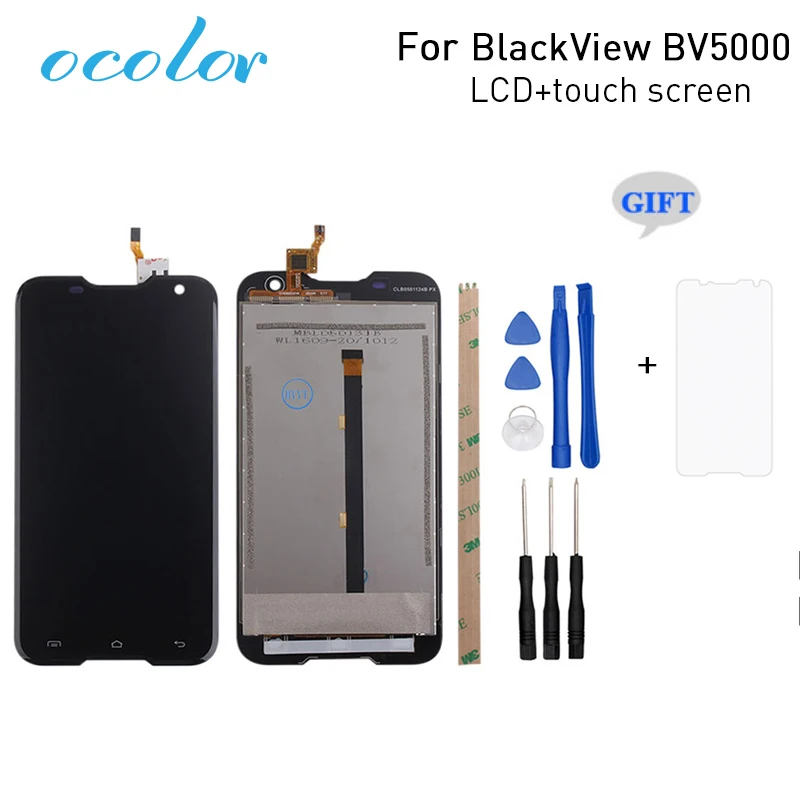 

ocolor Version 6.0 For BlackView BV5000 LCD Display+Touch Screen Digitizer Assembly Replacement For BlackView BV5000 +Tool +Film