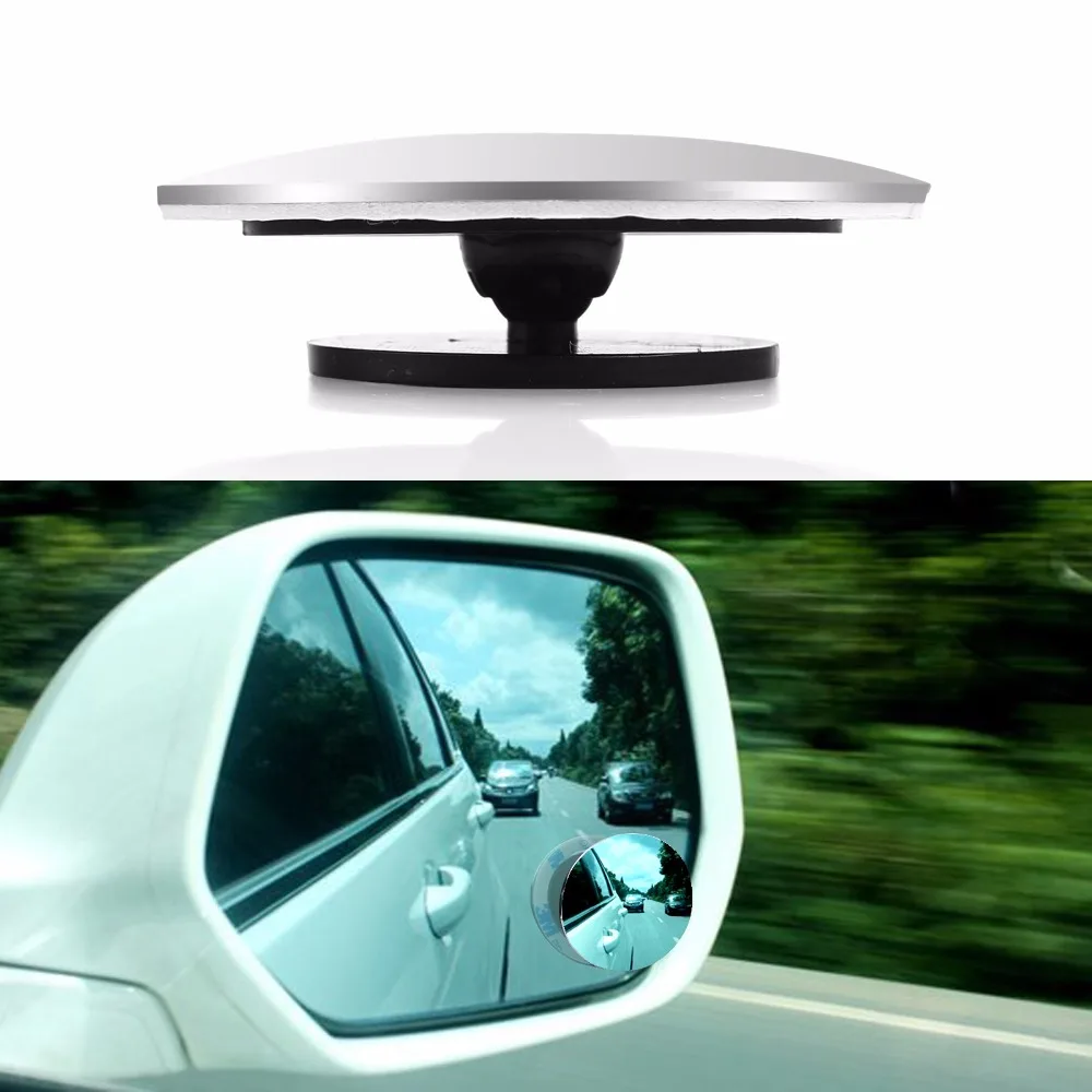 2Pcs/Lot New 360 Degree Car Mirror Wide Angle Round Convex Blind Spot Mirror for Parking Rear View Rain Shade FreeShip