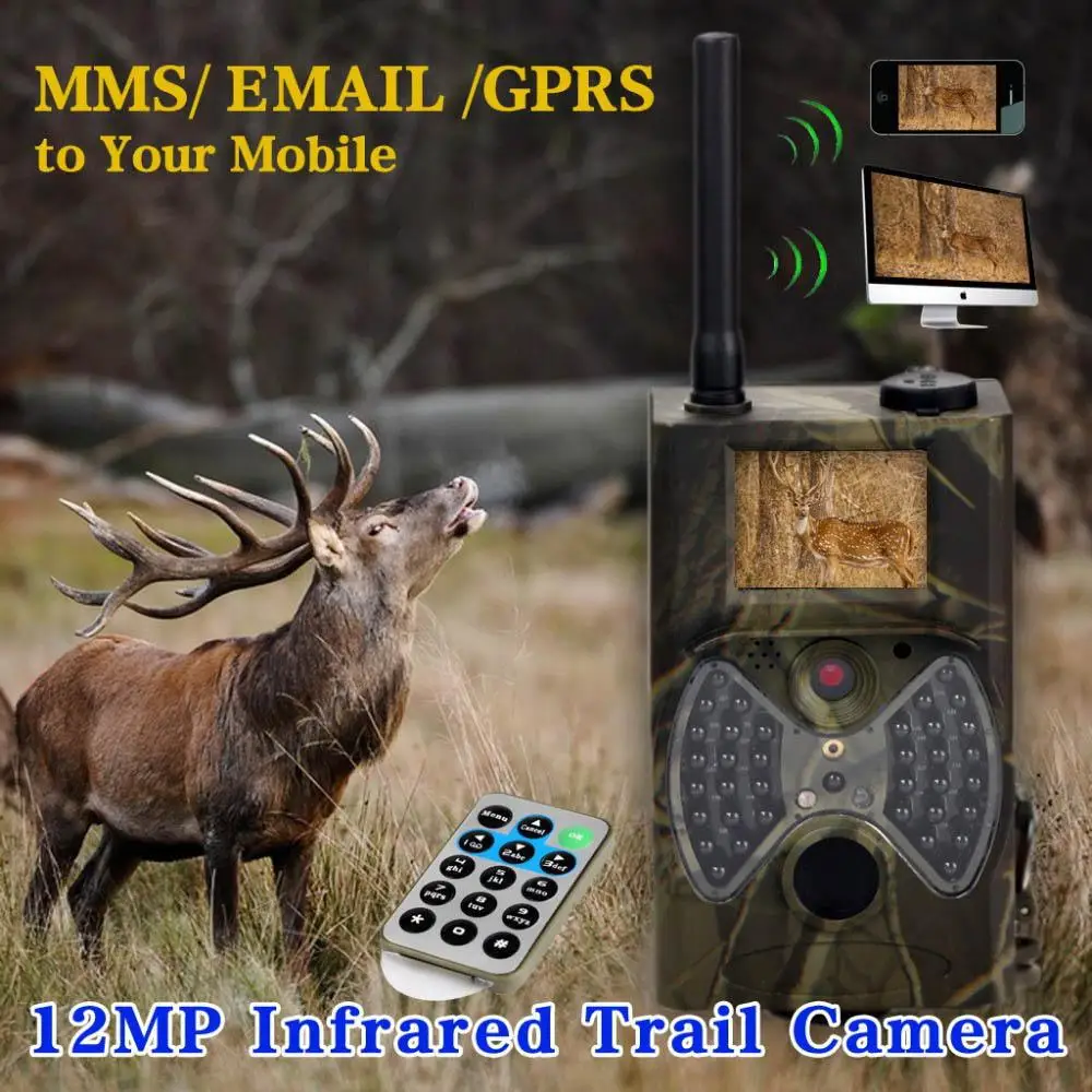 GPRS GSM MMS Outdoor Hunting wireless scouting camera HC300M Trail Cameras with antenna night vision camera