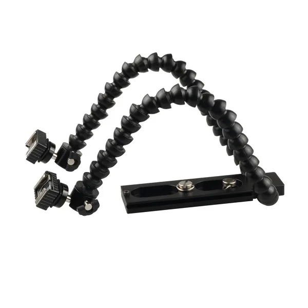 Billig Dual arm Flexible Flash Halterung für MAKROAUFNAHME FÜR NIKON CANON Kamera Universal