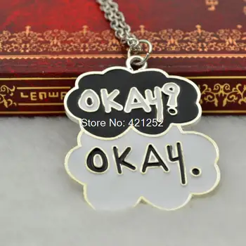 

20pcs The Fault in Our Stars "Okay Okay" pendent The Fault in Our Stars Necklace Okay Okay Pendant Necklace best friend gift