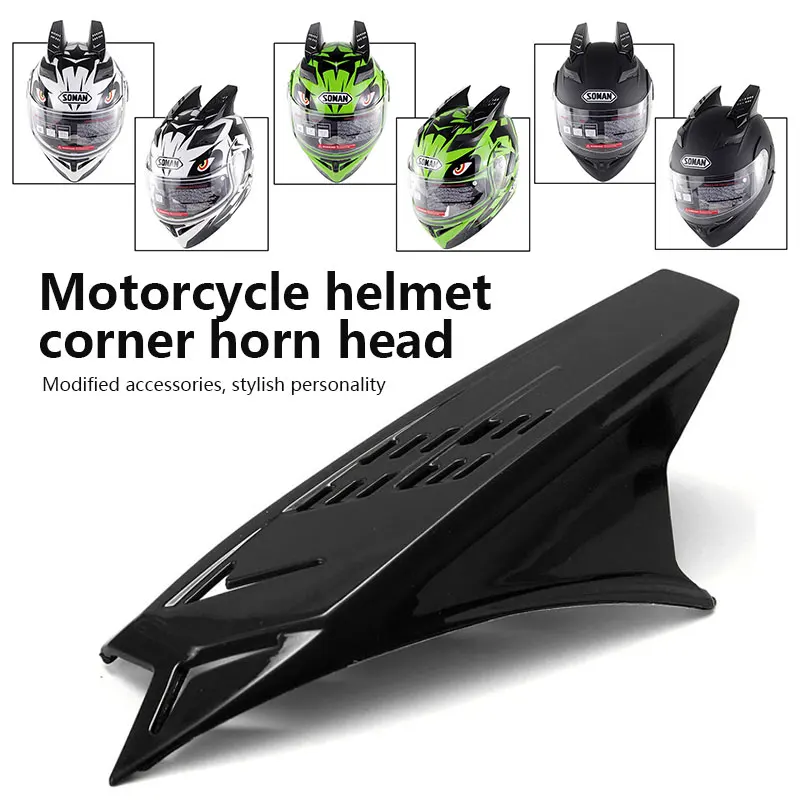 Vehemo Полнолицевой гоночный Mohawk шлем с рожками Horn Racing для мотоцикла универсальный