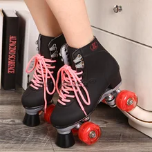 Reniaever patines con llevó ruedas iluminación doble línea macho adulto de carreras de F1 4 ruedas línea patinaje zapatos