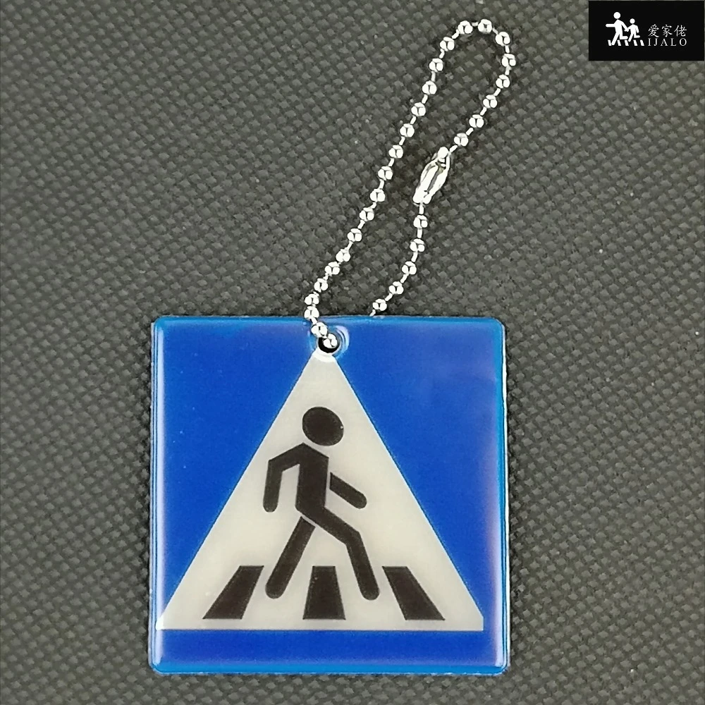 

Sidewalk model Reflective keychain bag pendant accessories High visibility keyrings for traffic visible safety use