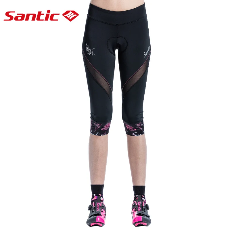 

Santic Women Cycling Shorts Pro Coolmax 4D Padded Shorts Quick Dry Anti-Sweat Breathable Mesh Leg Design Bike MTB Shorts
