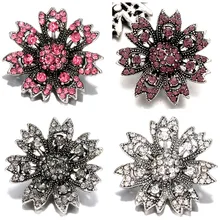 Модный украшенный стразами цветок 20 мм застёжка, бусинка оснастки застежка браслета ювелирные изделия KZ1419