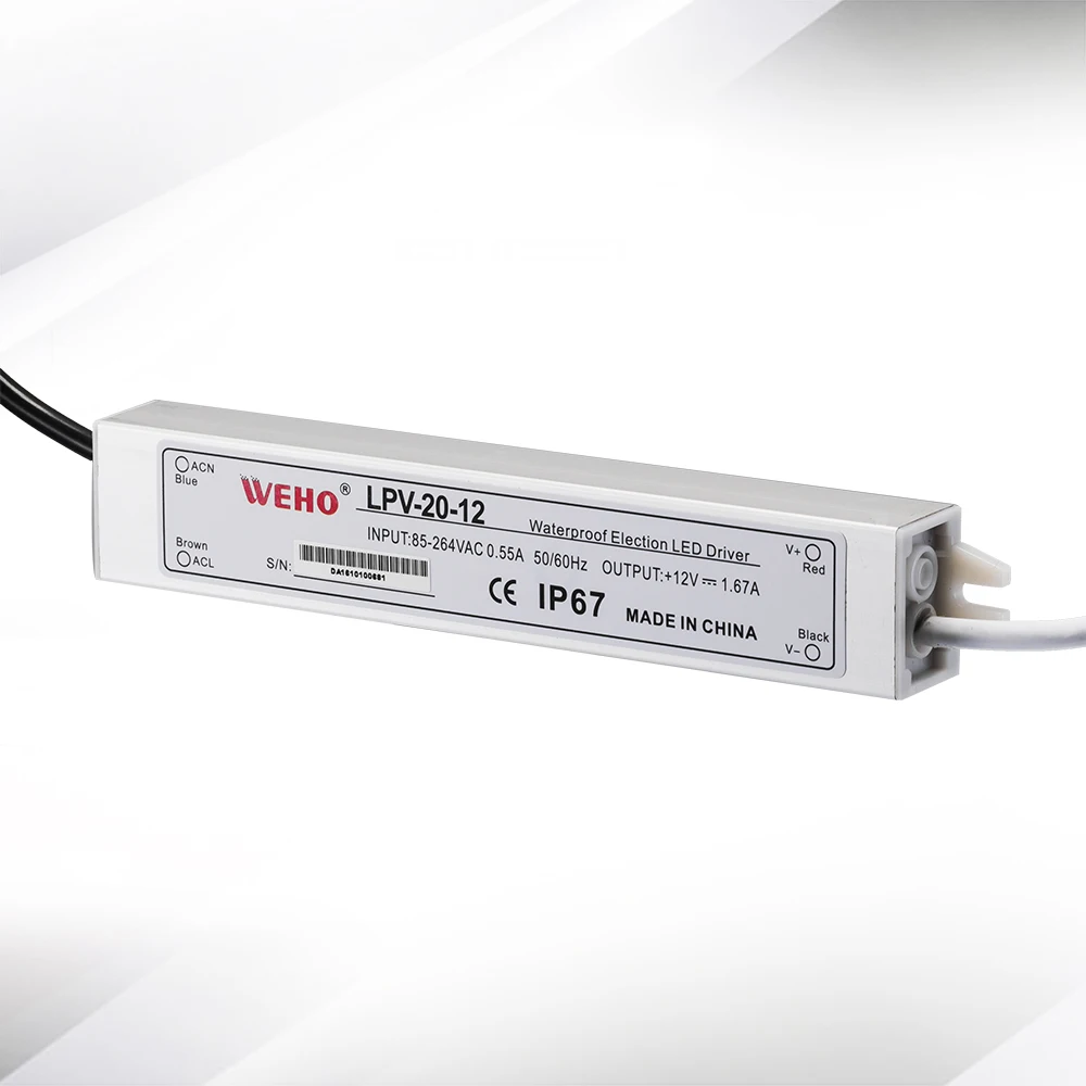 Драйвер led 20 Вт источник питания 24 В DC Выход 85 264VAC вход CE RoHS 182*30*20 мм (LPV 24)|power 24v|power