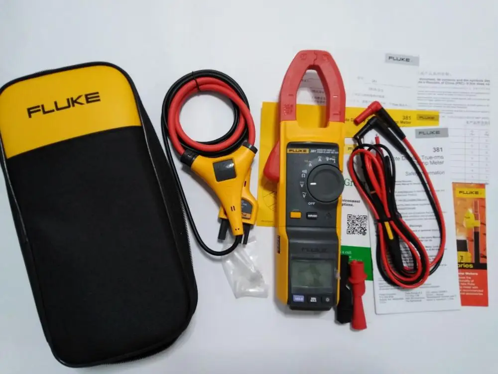 Аутентичный Fluke 381 F381 дистанционный Дисплей True-rms AC/DC клещи, съемный щековый и iFlex зонд