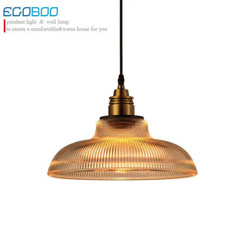 American Country Retro Vintage Glass Lampshade Pendant Light E27 Glass Pendant Lamp for Restaurant/ bedroom/Coffee bar/ light