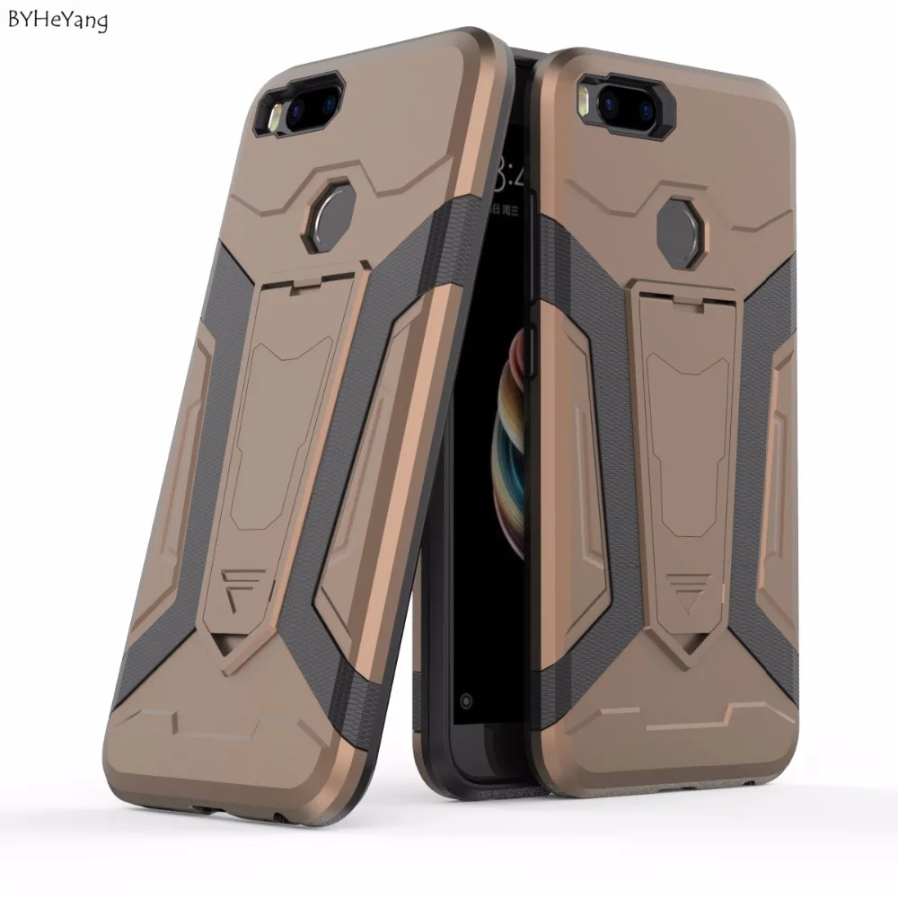 BYHeYang ل Xiaomi Mi A1 حالة مي A1 درع غطاء مي 5X حالة صدمات سيليكون الصلب القضية مرة أخرى ل Xiaomi miA1/مي 5X/Mi5X