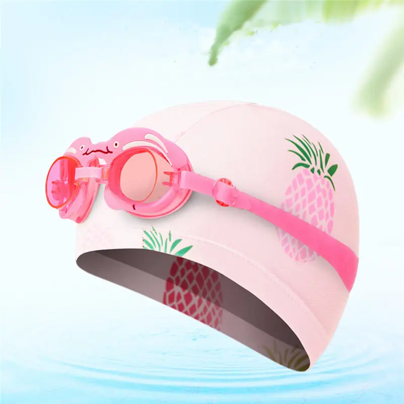 Для плавания ming мультфильм розовый бассейн детские очки для плавания костюм HD водонепроницаемые очки для плавания+ шапочка для плавания+ зажим для носа+ беруши