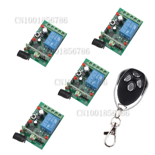 

HOT!DC24V 4CH RF wireless remote control switch system 4Receiver&1Transmitter 1000M 1000W Toggle /Momentary