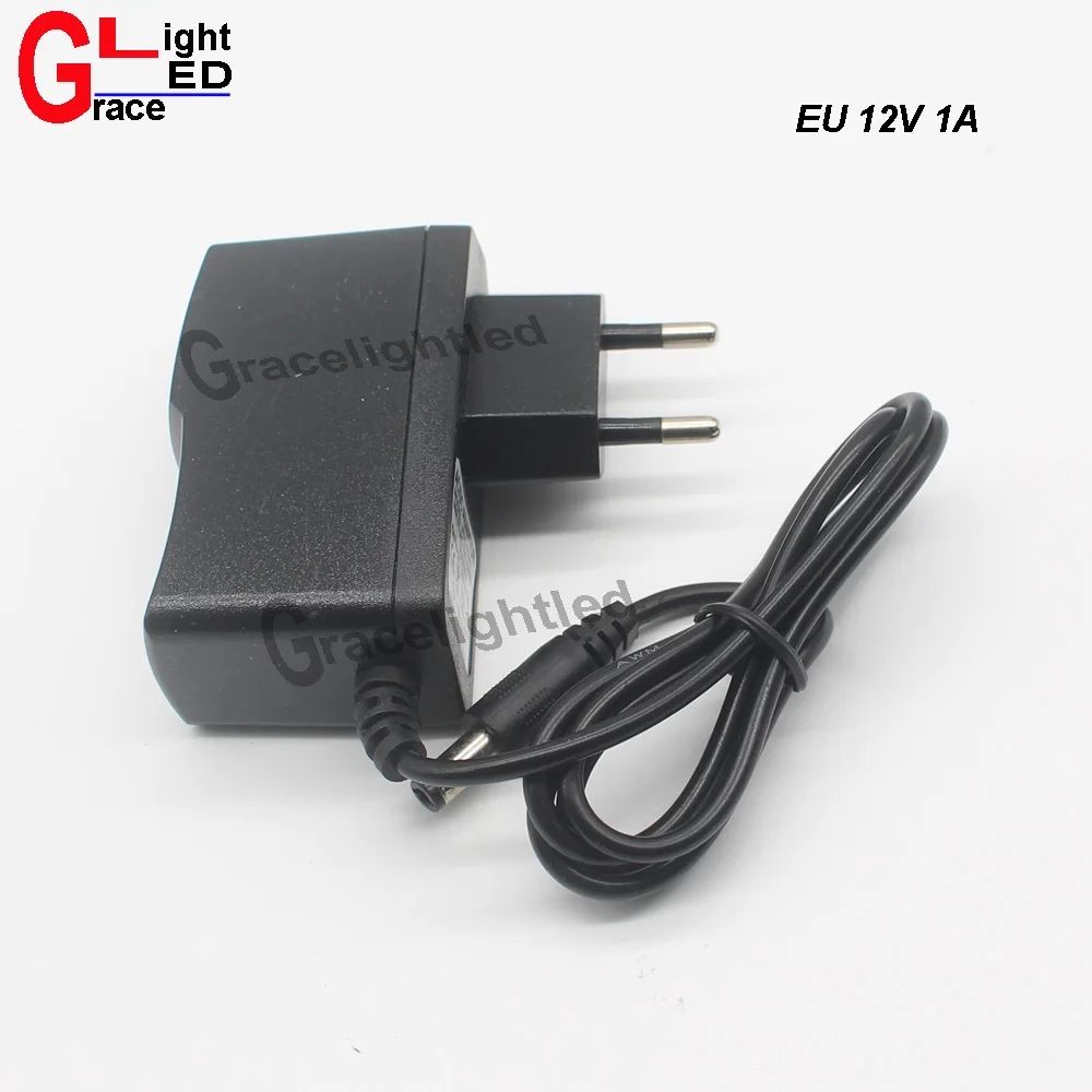 

EU Plug AC 100-240V To DC 12V 1A 12W Power Supply Adapter Cord for LED Strip sale