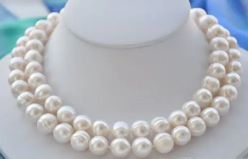 

Free Shipping >>11-13MM NATURAL SOUTH SEA GENUINE WHITE BAROQUE PEARL NECKLACE 35"14K GOLD CLASP
