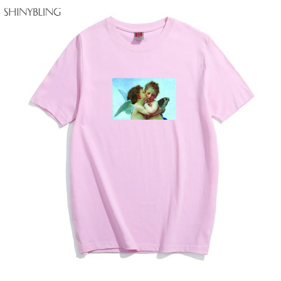 Shinybling Kawaii T Shirt Women 2018 Casual Plus Size Hipster Tops Baby Angel 3d Print Cute T-shirts Short Sleeve Top Drop Ship Tops