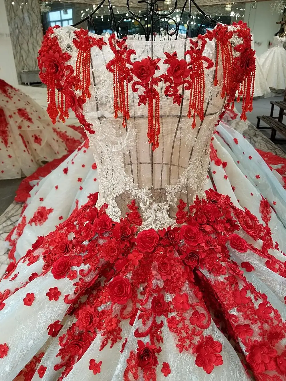 Backlakegirls винтажные вечерние, свадебные платья платье Роскошная красная Аппликация Белый фон красная сторона Novia2018 горячая Распродажа Salebridal