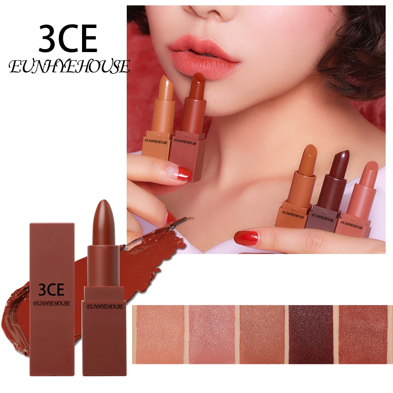 

3CE EUNHYE HOUSE 5PCS Matte Lipstick Makeup Mini Lipsticks Set Autumn Winter Natural lasting Waterproof Pumpkin Color Lipkit Ruj