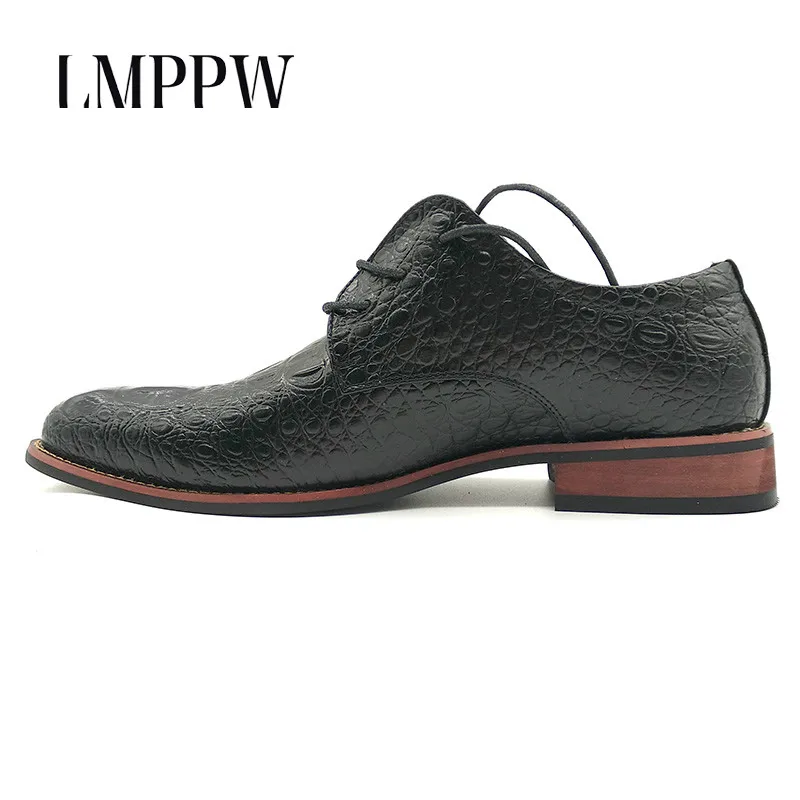 

Fashion Retro Crocodile Pattern Men's Shoes Leather Casual Oxford Shoes Luxury Brand Men Dress Flats Oxfords Gold Black Red 2A