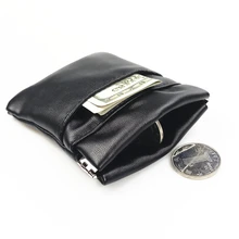 2018 New Fashion Solid Pu Leather Coin Purse Women Men Small Mini Short font b Wallet