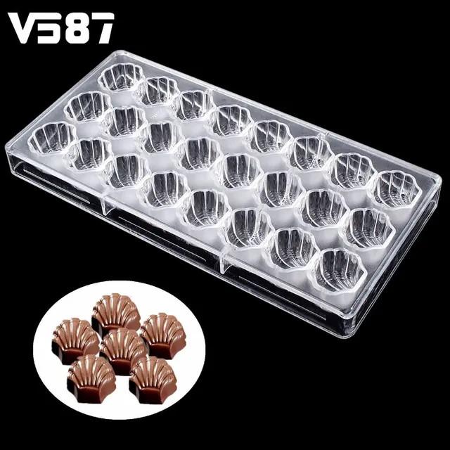 Chocolate Mold 24 Cells Diy Sea Shell Shaped Polycarbonate Chocolate Mold 24 Cells Diy Sea Shell Shaped Polycarbonate Plastic Clear Ice Jelly Candy Mould