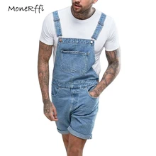 MoneRffi мужские джинсовые комбинезоны, шорты комбинезон повседневный комбинезон с пуговицами с карманами Большие размеры 3XL мужские комбинезоны