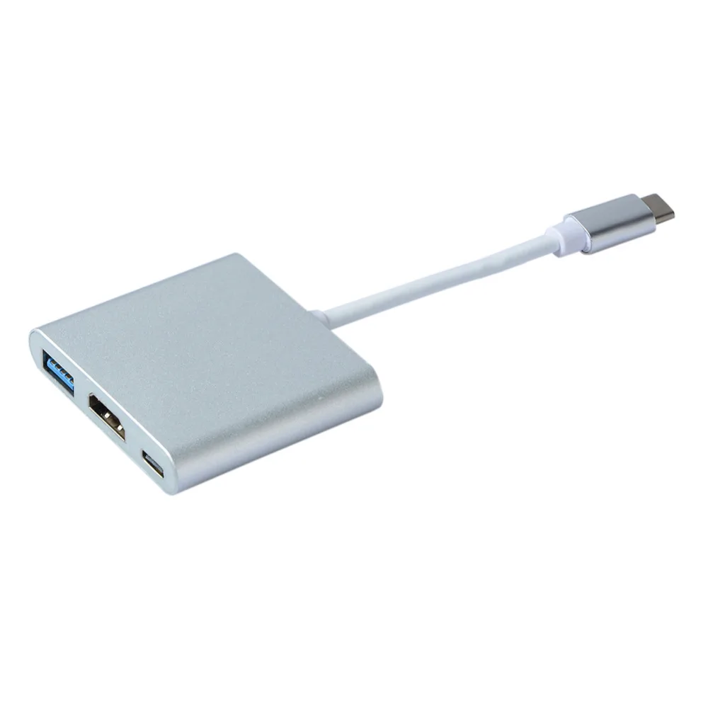 Цифровой AV многопортовый адаптер type C до 4K HDMI USB 3,0 кабель для зарядки адаптер USB-C 3,1 конвертер для Macbook samsung Android